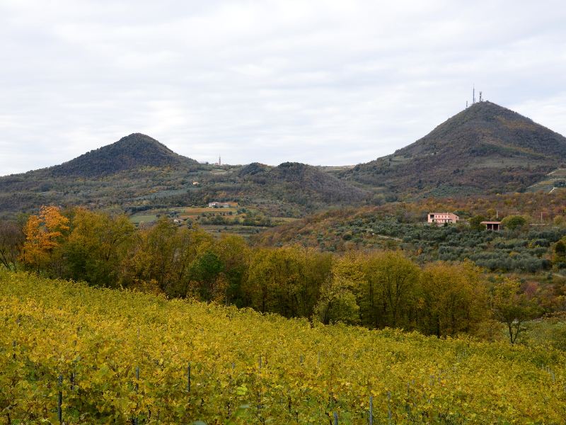 Panorama autunnale verso i monti Cero e Castello